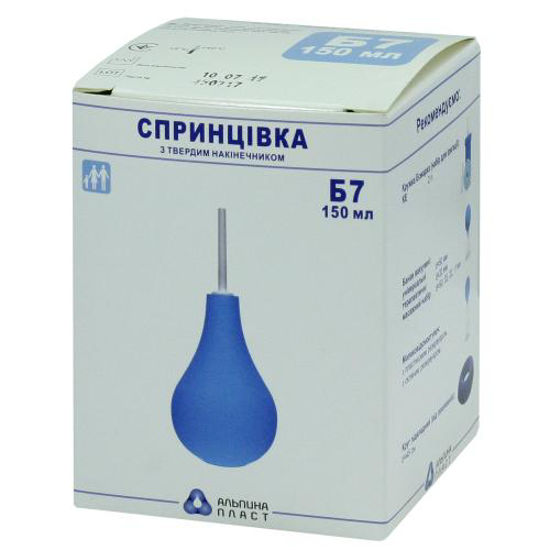 Спринцівка пластизольна полівінилхлоридна для іррігації та відсмоктування рідини з порожнини організму спп-альпіна-пласт розмір 7 тип Б